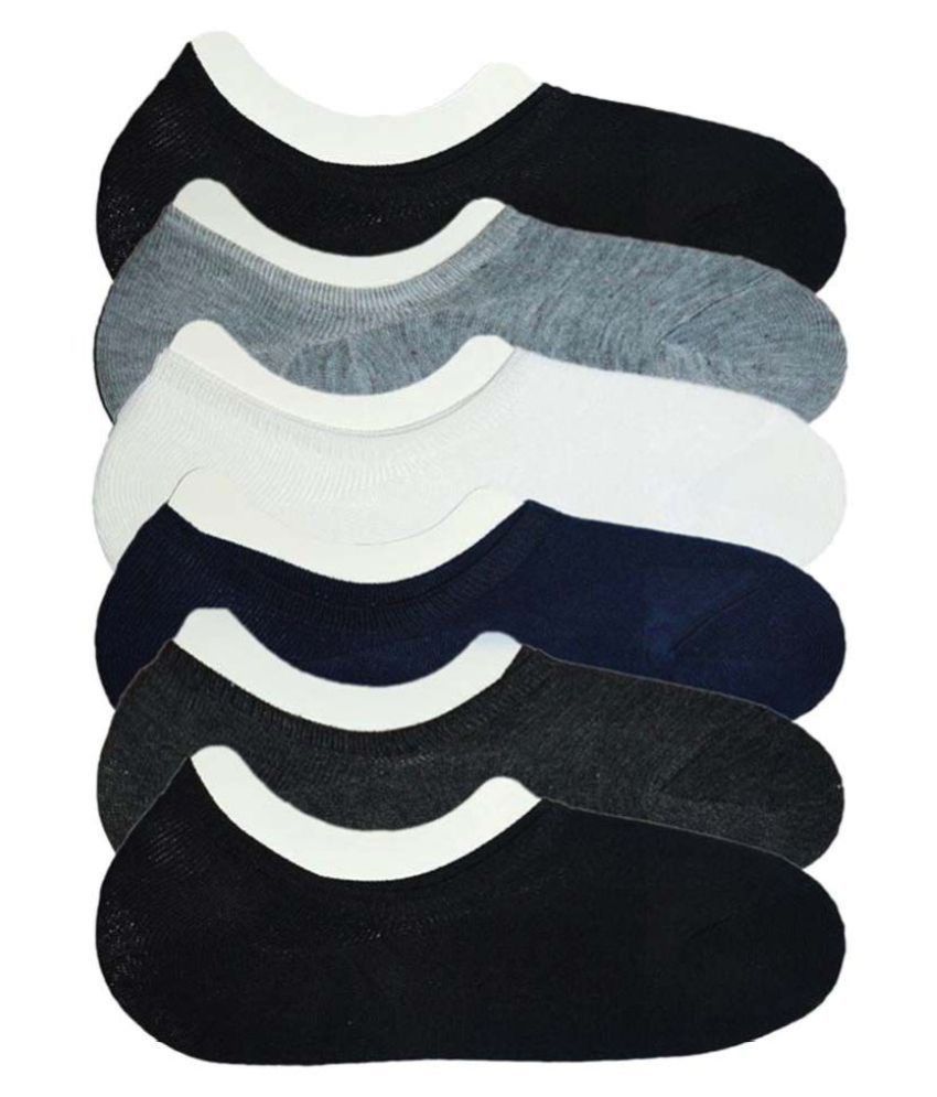     			Tahiro Multicolour Plain Cotton Footies Loafer Socks - Pack Of 6