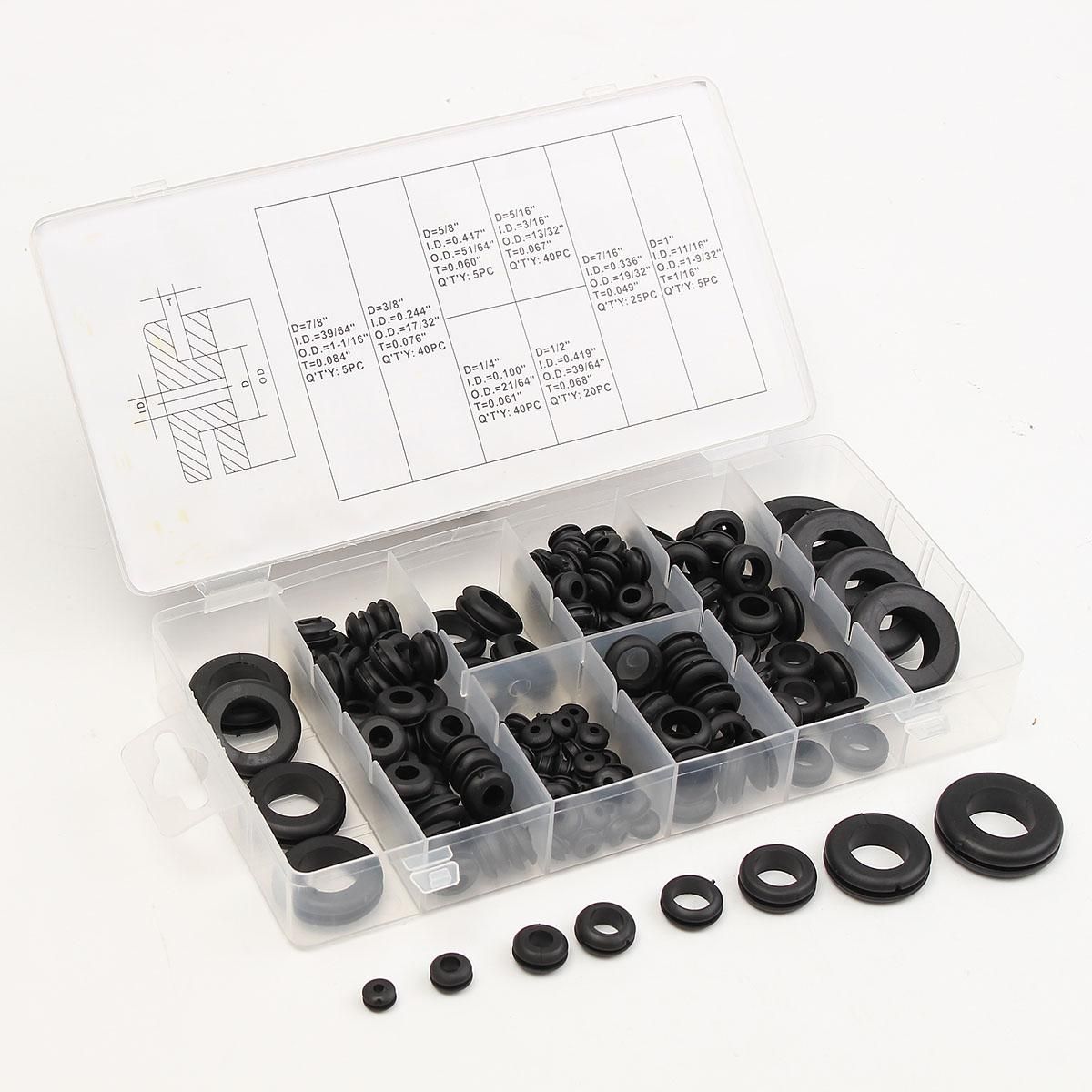 Buy 180Pcs Rubber Grommets Set 8 Sizes Protect Plug Wire Cable Ring Assortment Fastener