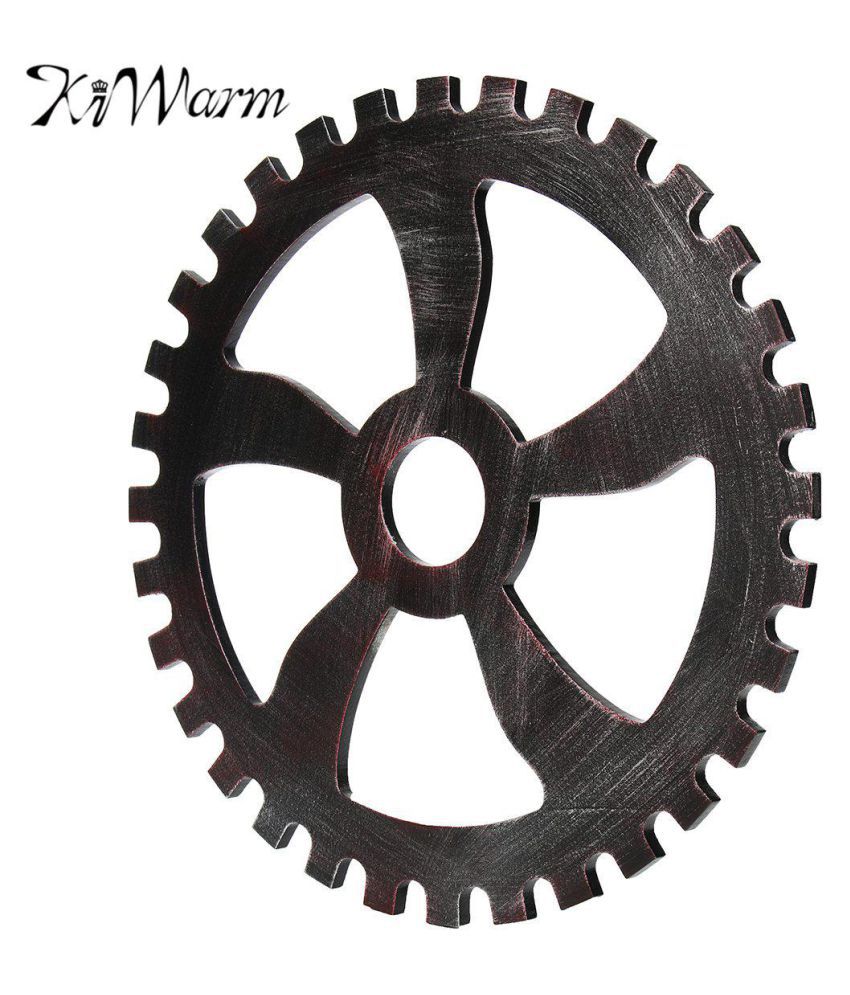 Vintage Retro Industrial Wooden Gear Art Bar Cafe Wall Hanging Home Wall Decor