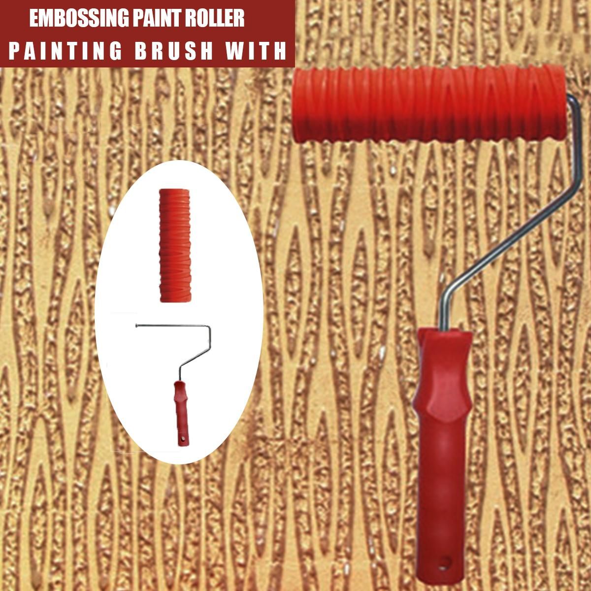 7"Rubber Roller Embossed Texture Pattern Paint Roller For Home Decorative Wall texture Rubber