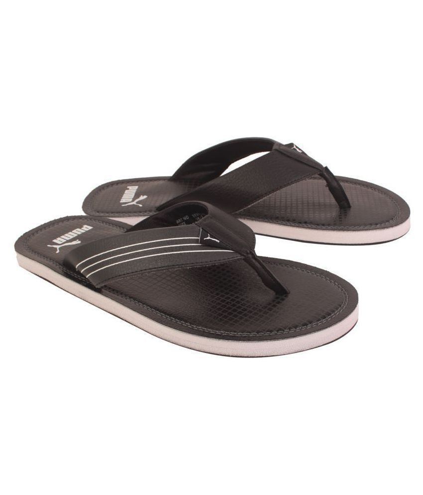 puma black thong flip flop