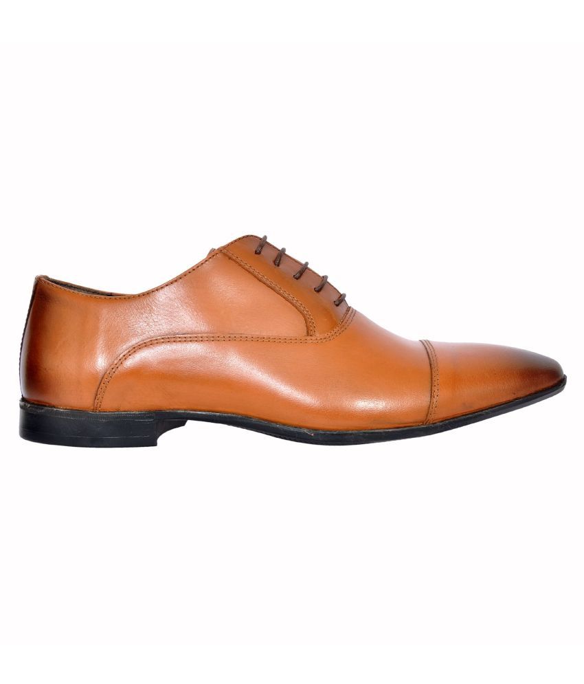 Allen Cooper Oxfords Genuine Leather Tan Formal Shoes Price in India ...