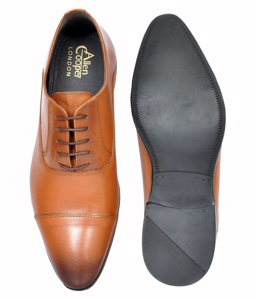 allen cooper tan formal shoes