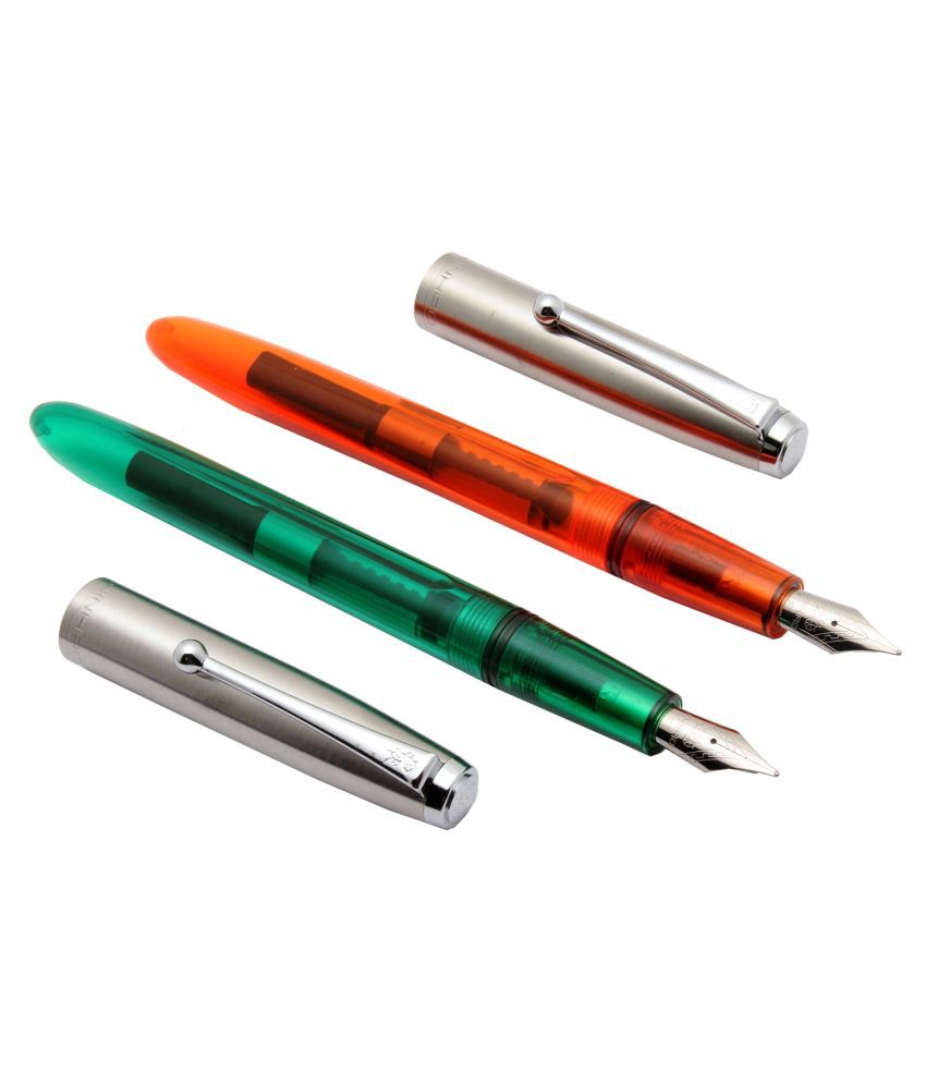     			Ledos Set Of 2 - Jinhao 51 Transparent Diversity Color Stainless Steel Cap Plastic Fountain Pen Set Fine Nib