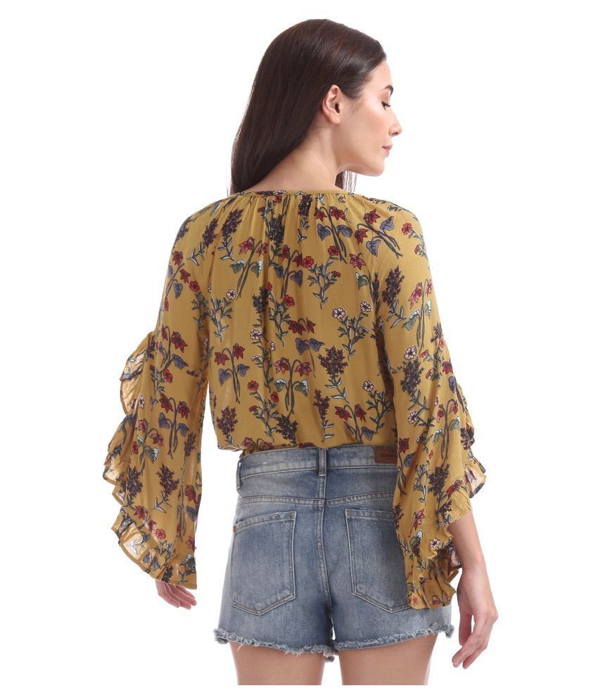 Aeropostale Rayon Peasant Tops Yellow Buy Aeropostale Rayon Peasant