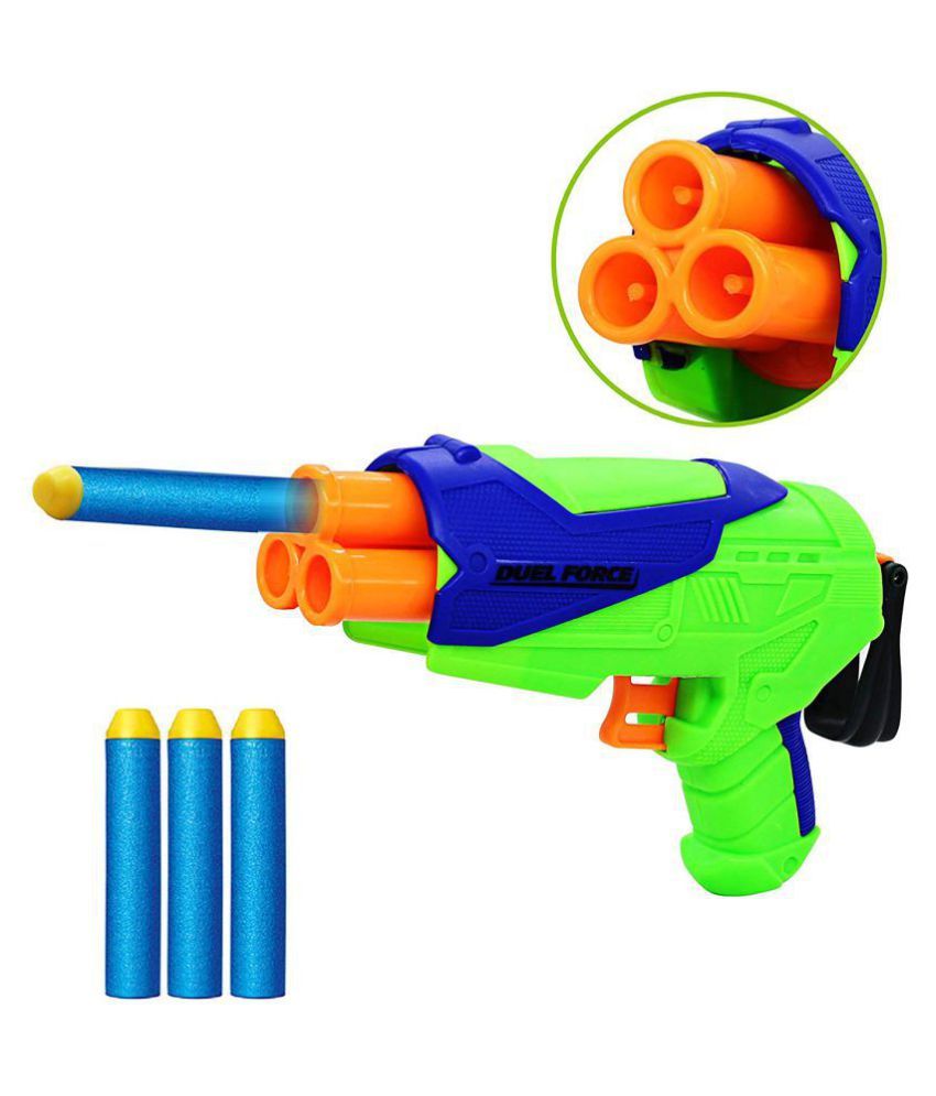 Ultra Tek Duel Force Blaster Toy Gun (Single Pack) with 3 Nerf ...