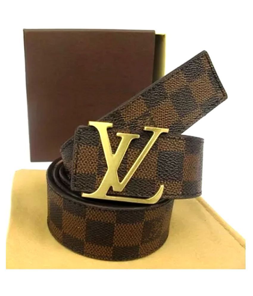 Ræv skjule Gå ned Louis Vuitton LV Brown Leather Casual Belt - Buy Louis Vuitton LV Brown  Leather Casual Belt Online at Best Prices in India on Snapdeal