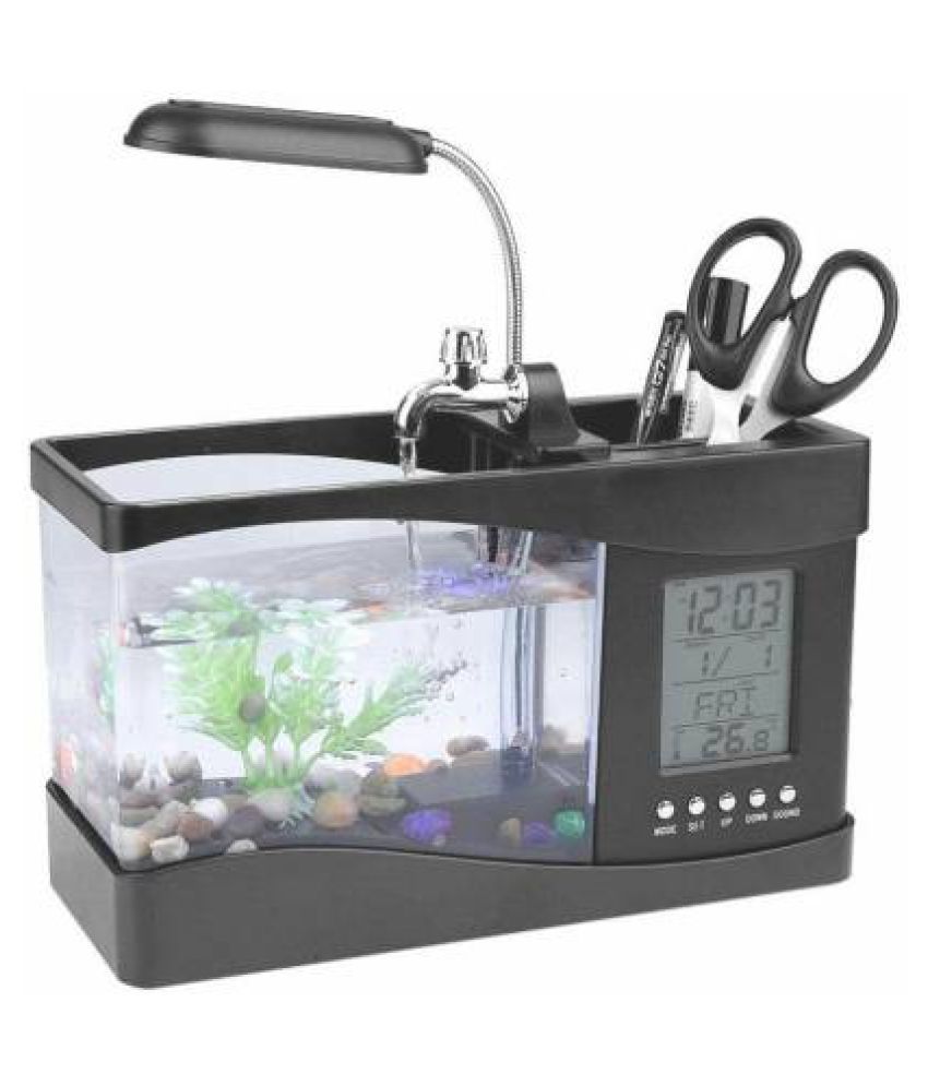 Arroha Usb Desktop Mini Fish Tank Aquarium With Water Running Pump