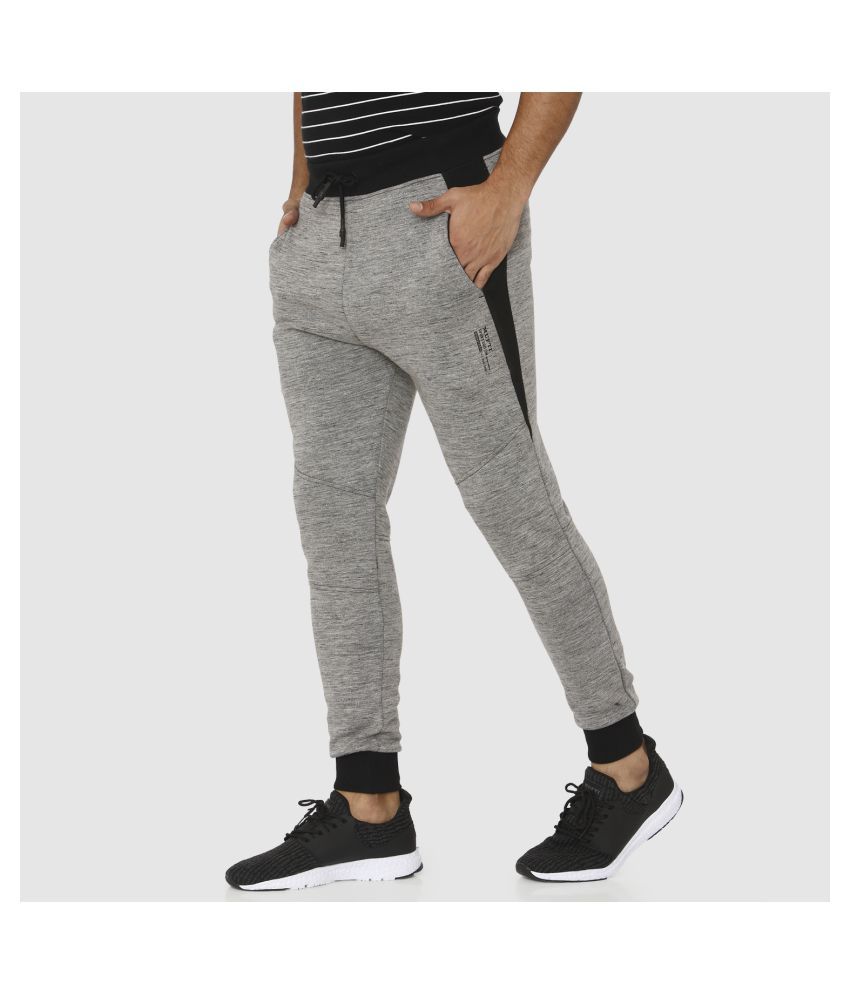 Mufti Grey Cotton Blend Trackpants 