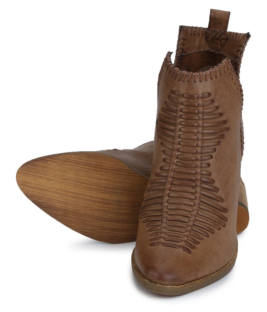 tan ankle bootie