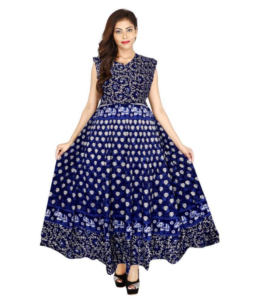 Rangun Cotton Blue Regular Dress