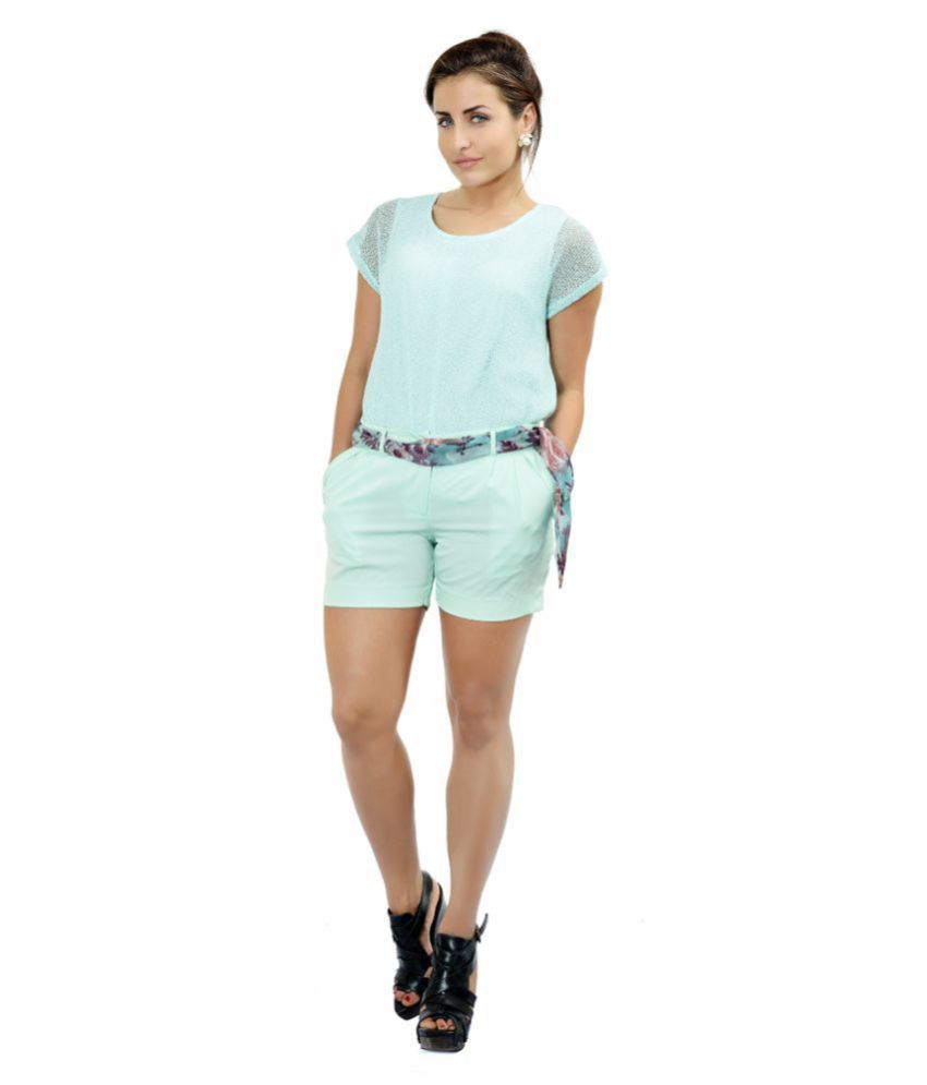 Buy Wills Lifestyle Poly Cotton Hot Pants - Green Online ...