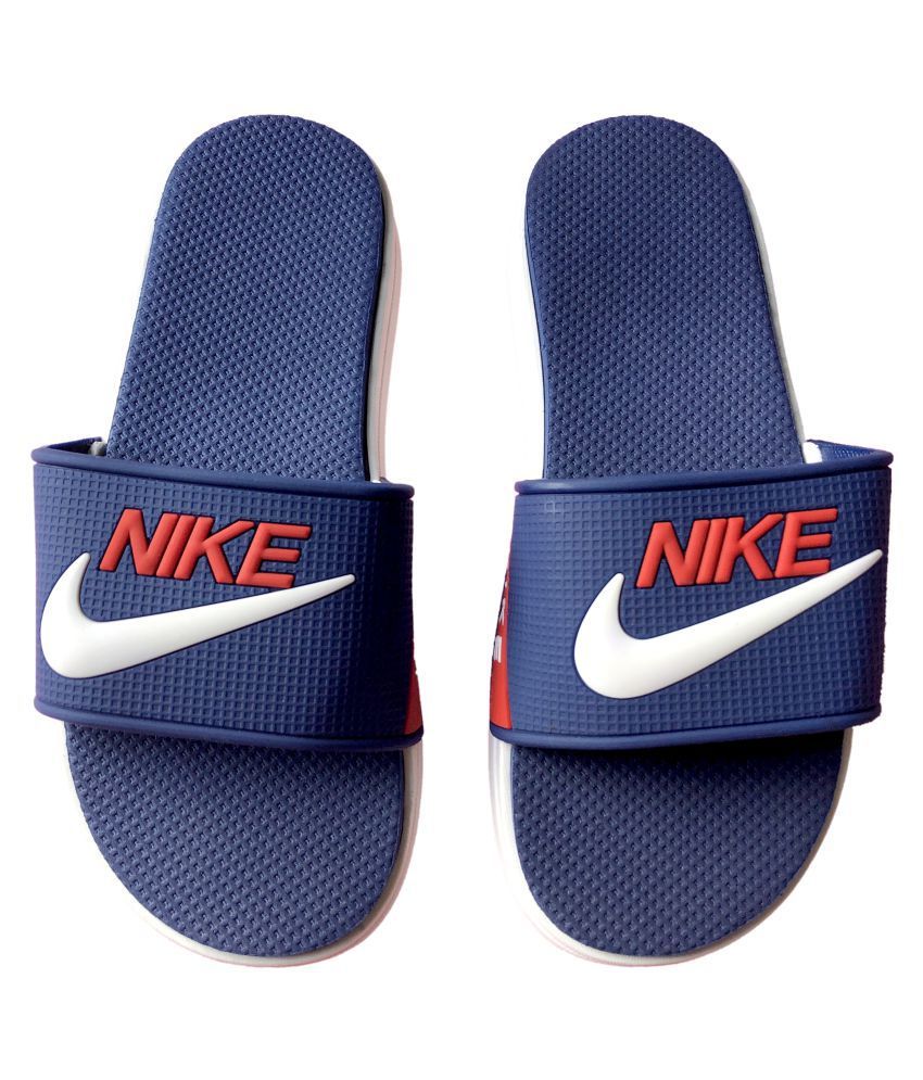 men blue nike slides