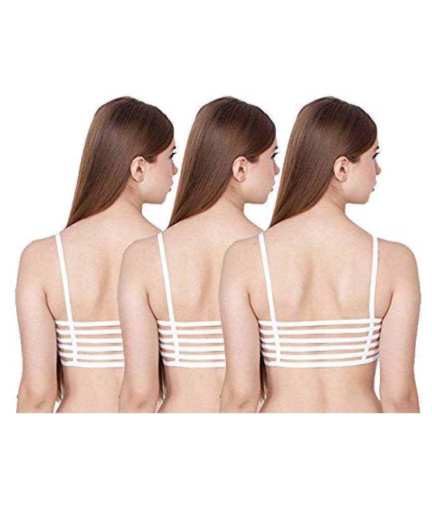     			Smooth & Style Pack of 3 Cotton Lycra Women's Corset Bra ( White )