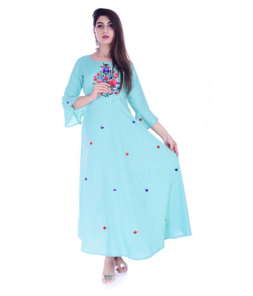 pastel blue anarkali