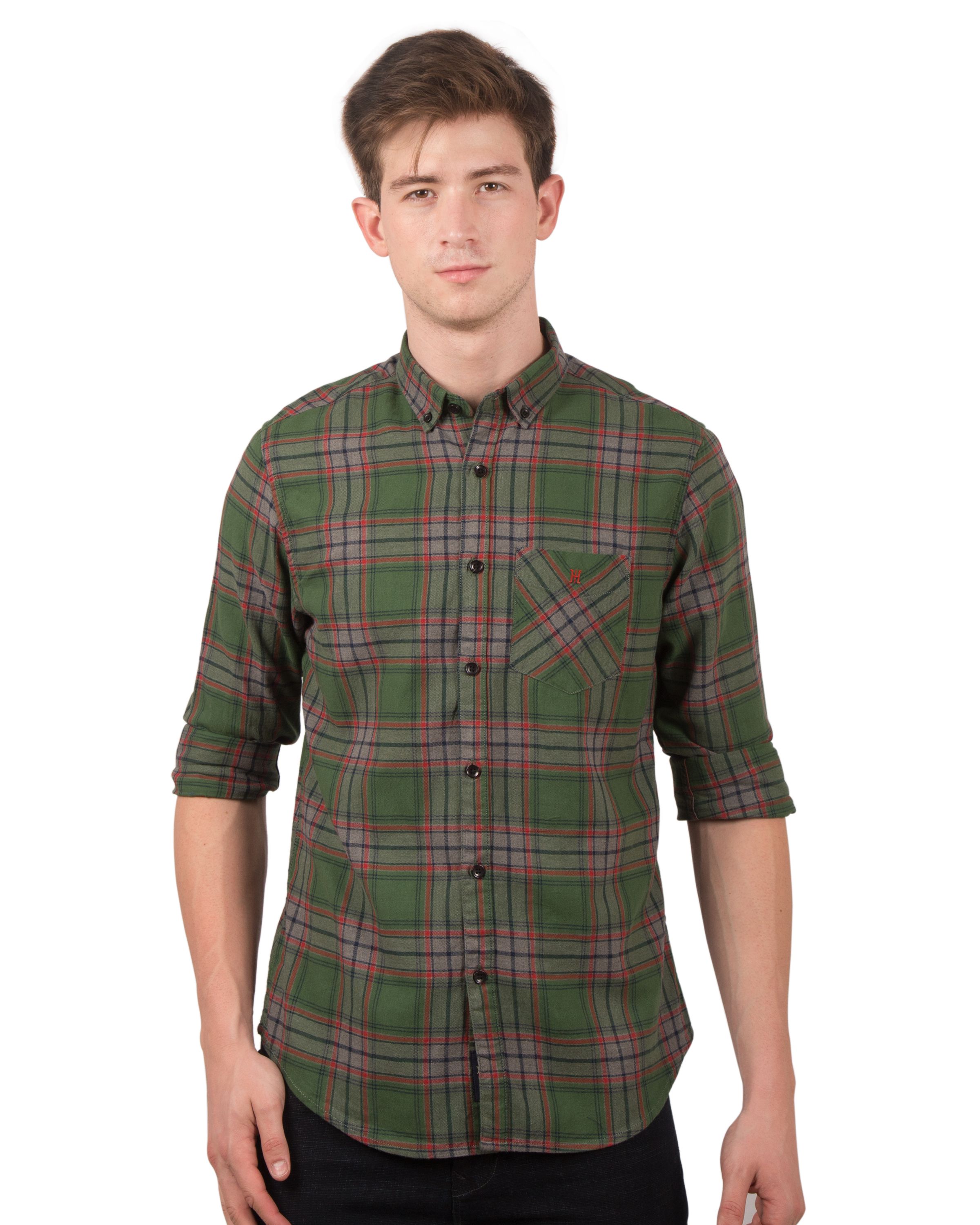 TED HARBOR Cotton Blend Multi Checks Shirt - Buy TED HARBOR Cotton ...