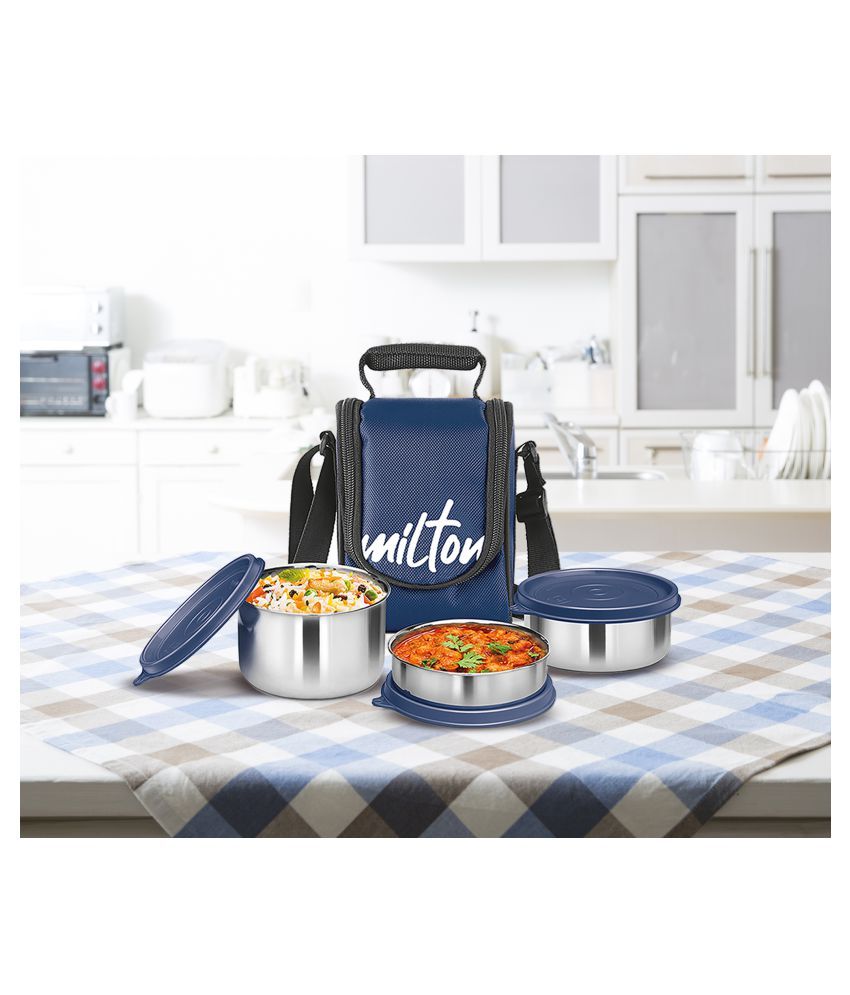     			Milton Blue Stainless Steel Lunch Box