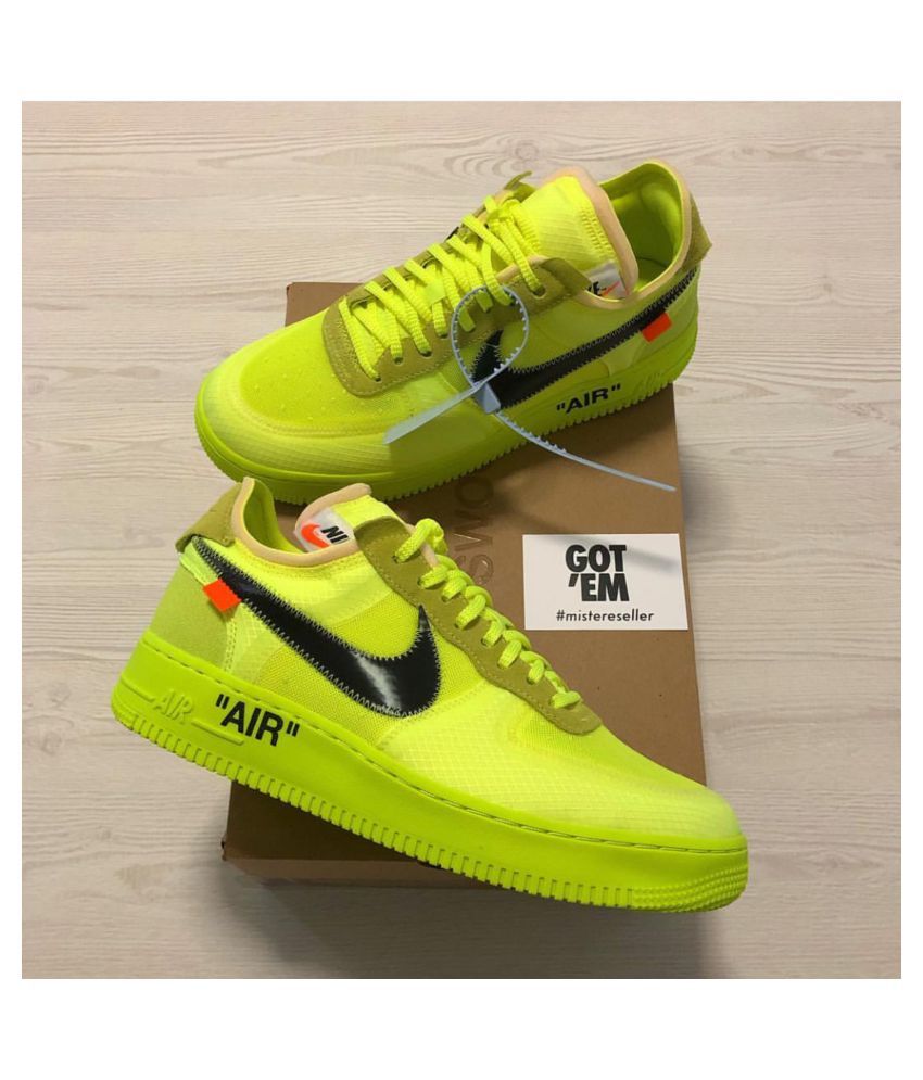 nike air force off white green