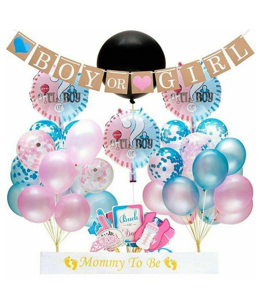 1 Set Baby Boys Or Girls Gender Reveal Complete Party Supplies Decors ...