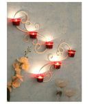 Home Sparkle White Table Top and Hanging Iron Tea Light Holder - Pack of 1