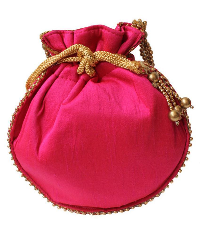 Buy Pari Fashions Pink Silk Potli at Best Prices in India - Snapdeal