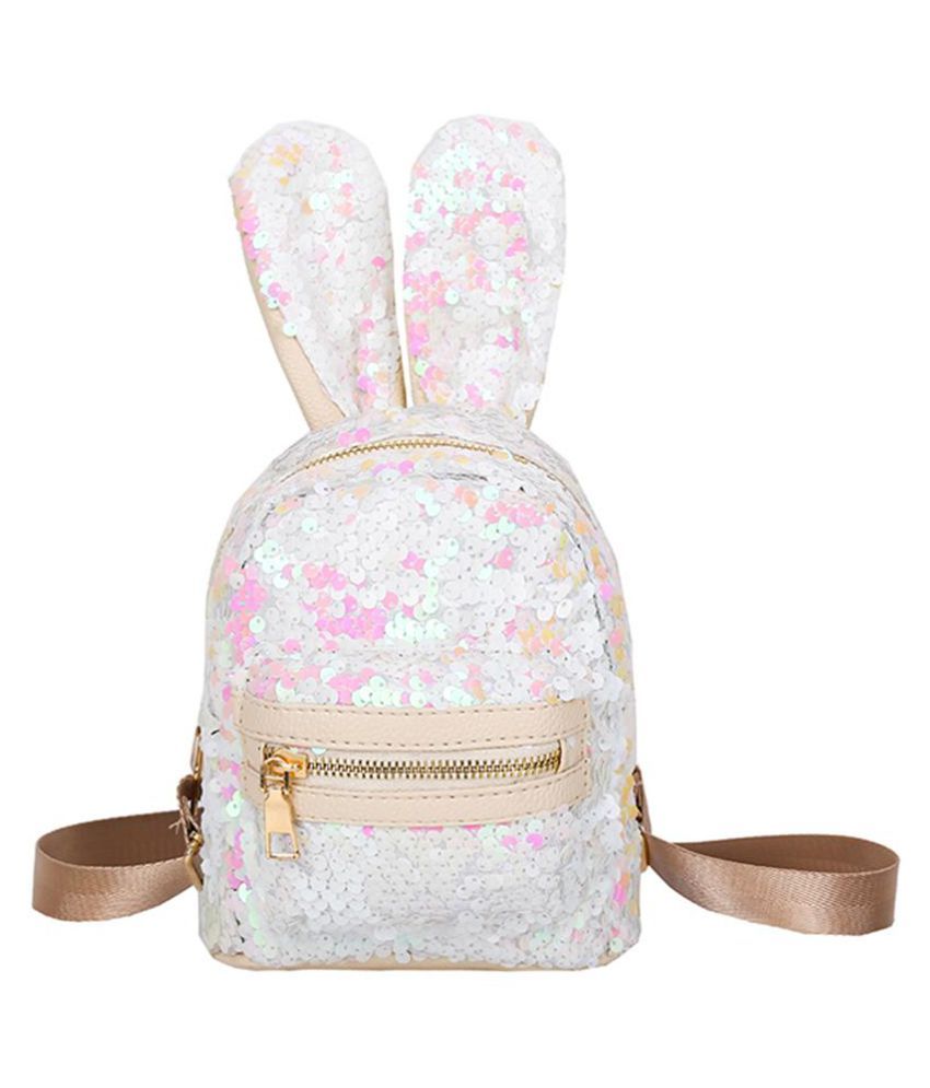 white sequin backpack