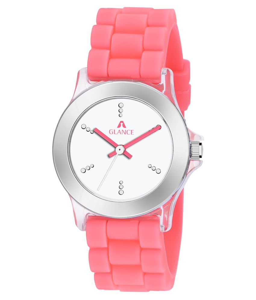     			Aglance - Pink Silicon Analog Womens Watch