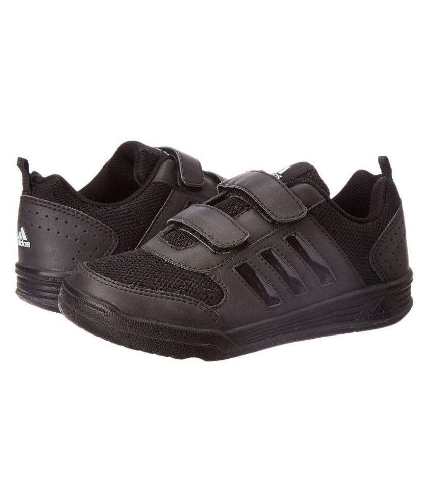 Flo K Black Velcro School Shoes 
