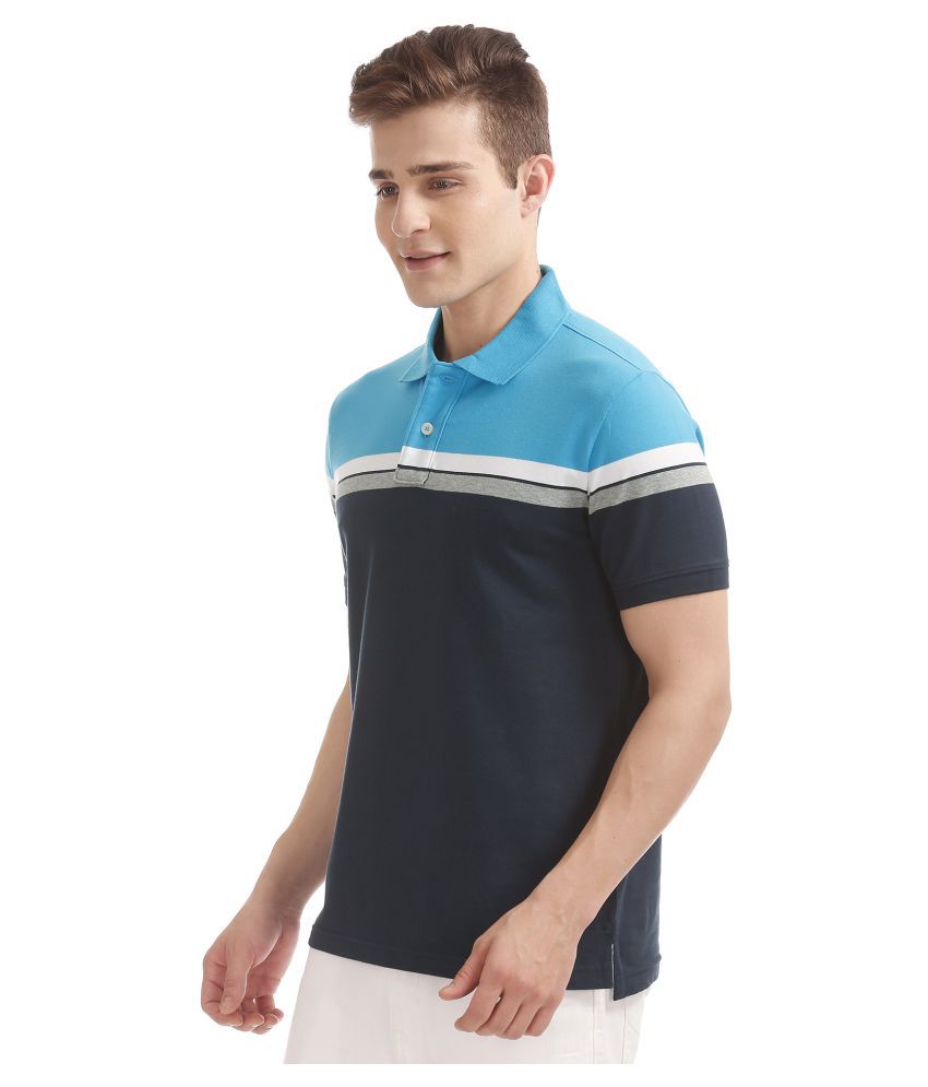 Aeropostale Cotton Blue Color Block Polo T Shirt - Buy Aeropostale ...