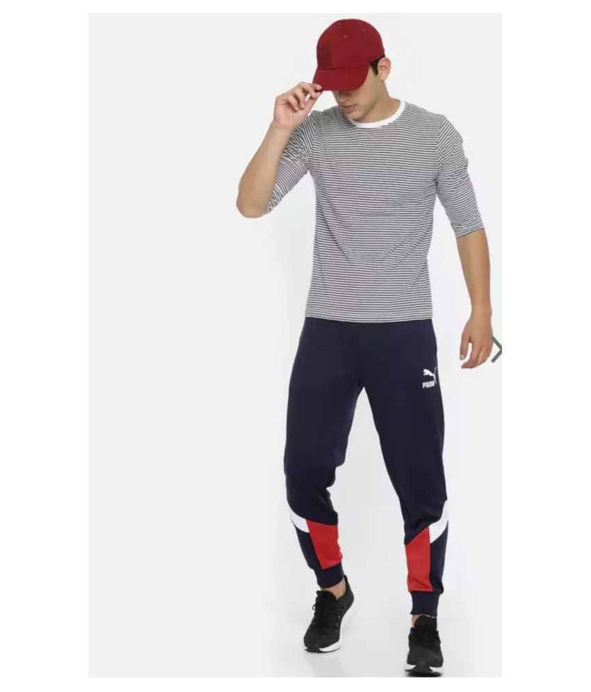 puma navy blue track pants