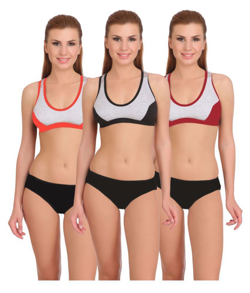 Buy Fashion Comfortz Cotton Lycra Bra And Panty Set Online At Best