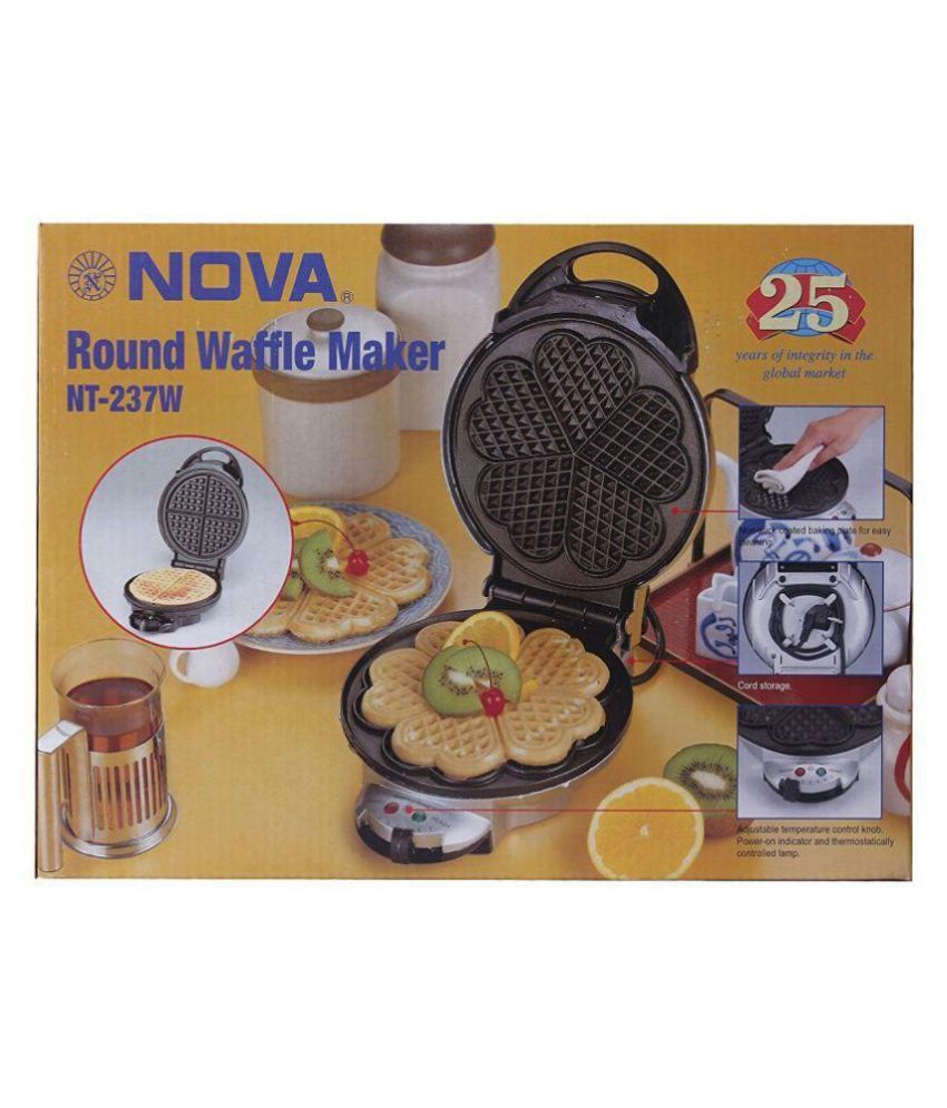 NOVA NT237W 5 Heart Shape 900 Watts Waffle Maker Price in India Buy