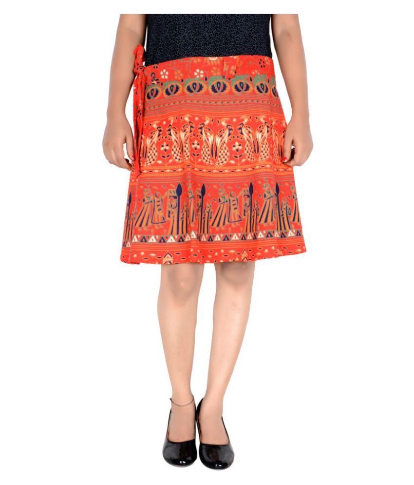 Orange wrap skirt Clearance