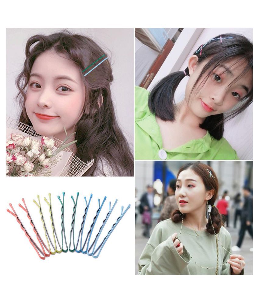 50pcs Hair Clips Wave Flat Curved Hairpin Women Girls Bobby Pins (Style 1):  Buy Online at Low Price in India - Snapdeal