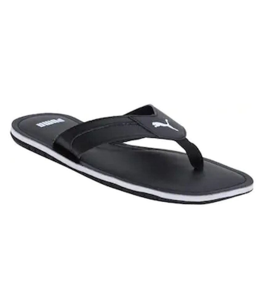 puma black thong flip flop