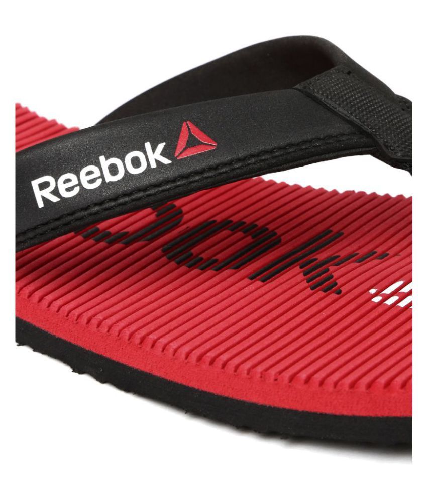 reebok flip flops black