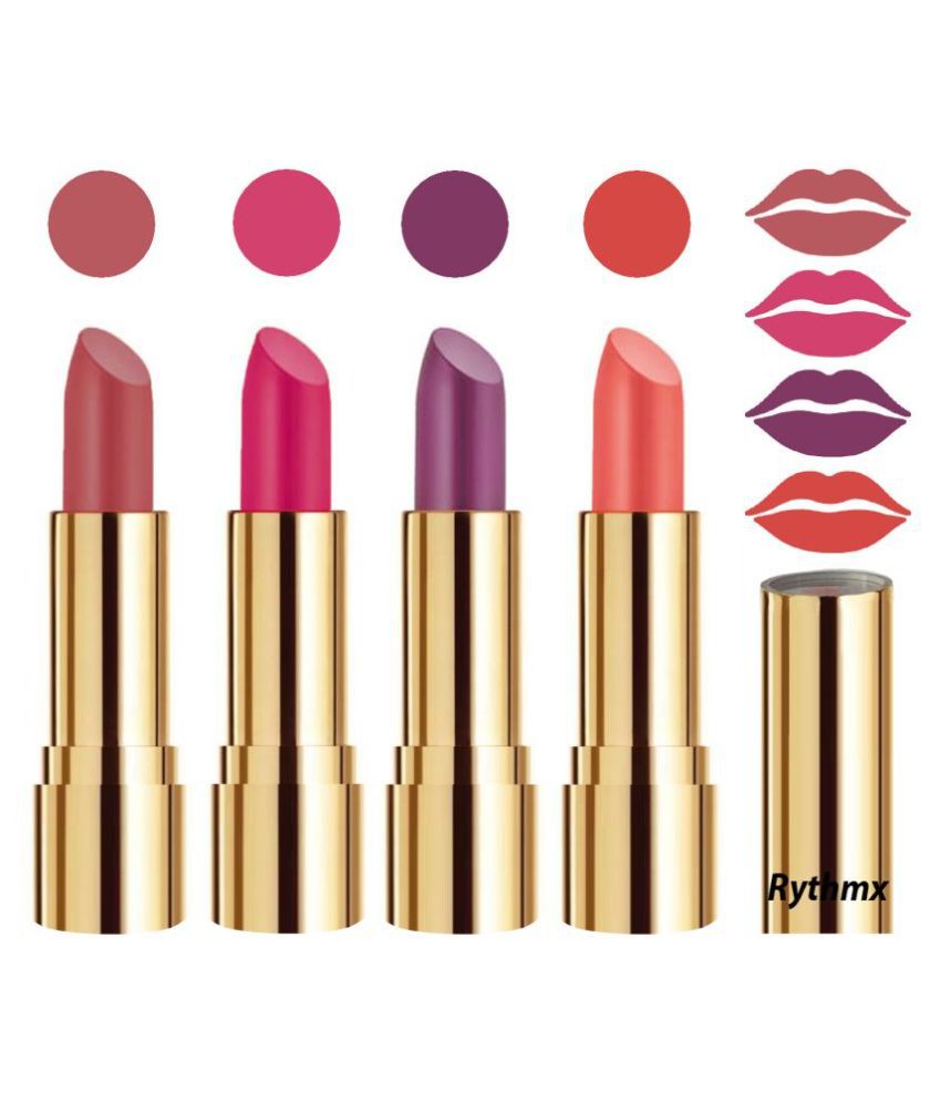     			Rythmx Professional Timeless 4 Colors Lipstick Nude,Magenta,Purple, Peach Pack of 4 16 g