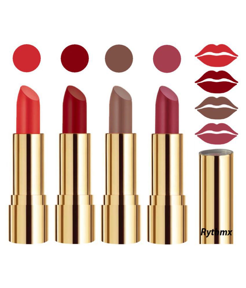     			Rythmx Professional Timeless 4 Colors Lipstick Orange,Maroon,Brown, Pink Pack of 4 16 g
