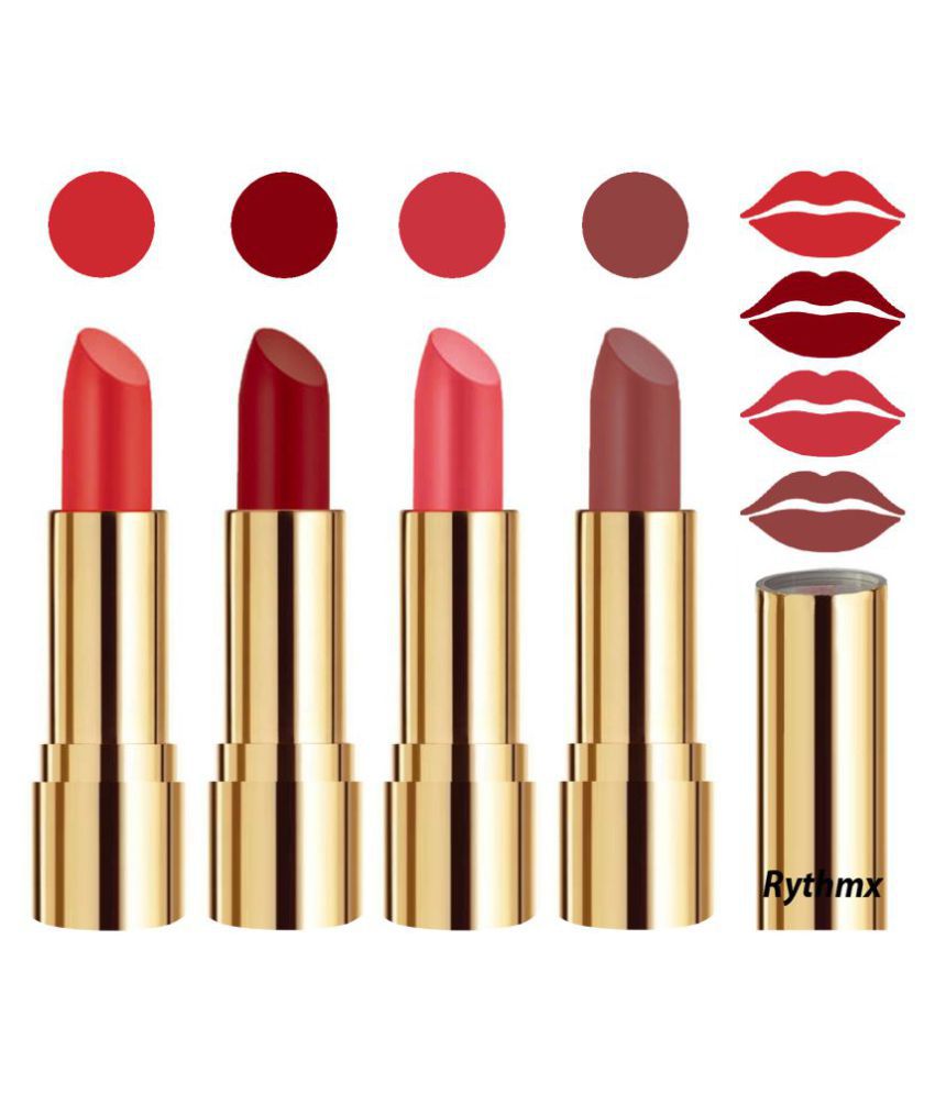     			Rythmx Professional Timeless 4 Colors Lipstick Orange,Maroon,Red, Nude Pack of 4 16 g