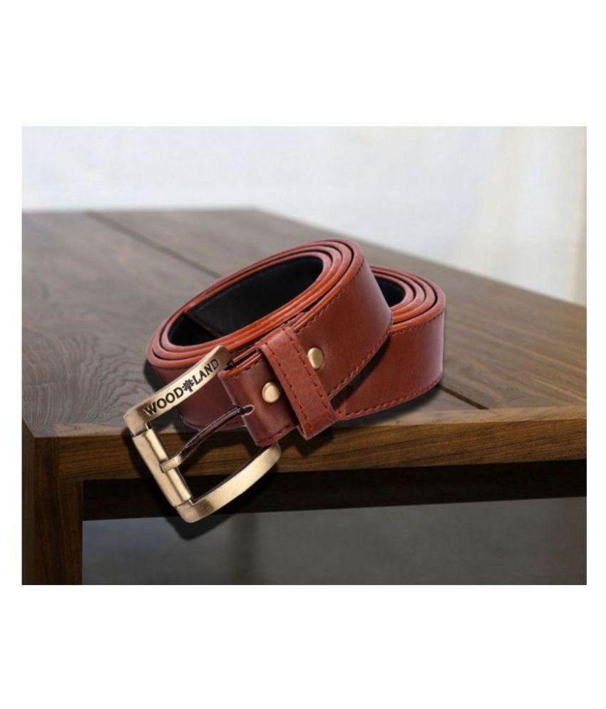WOODLANDER Brown Faux Leather Belts Wallets Set Belt - Buy WOODLANDER ...