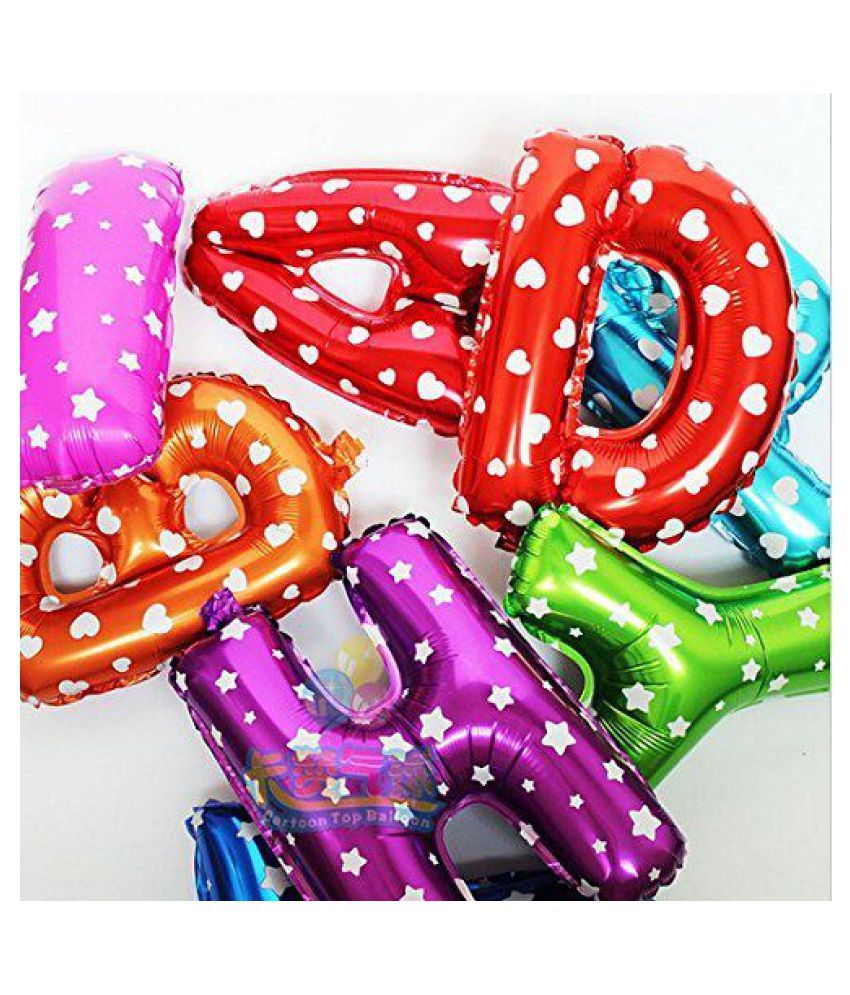 Happy Birthday Letter Foil Balloon Set Multi Color 13 Buy Happy 