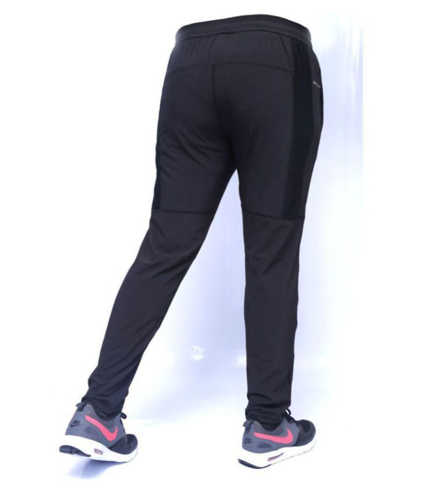 nike black polyester lycra trackpants