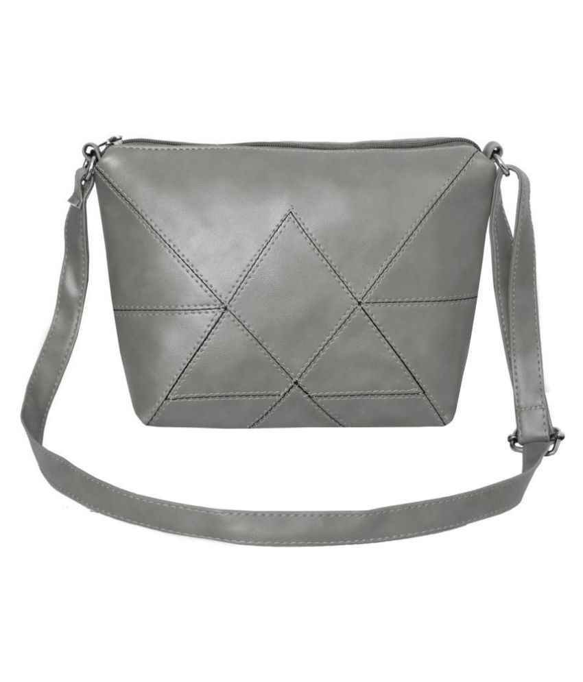     			Leather Land - Grey PU Sling Bag
