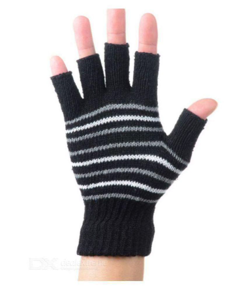     			Tahiro Multicolour Woollen Half Finger Gloves - Pack Of 1