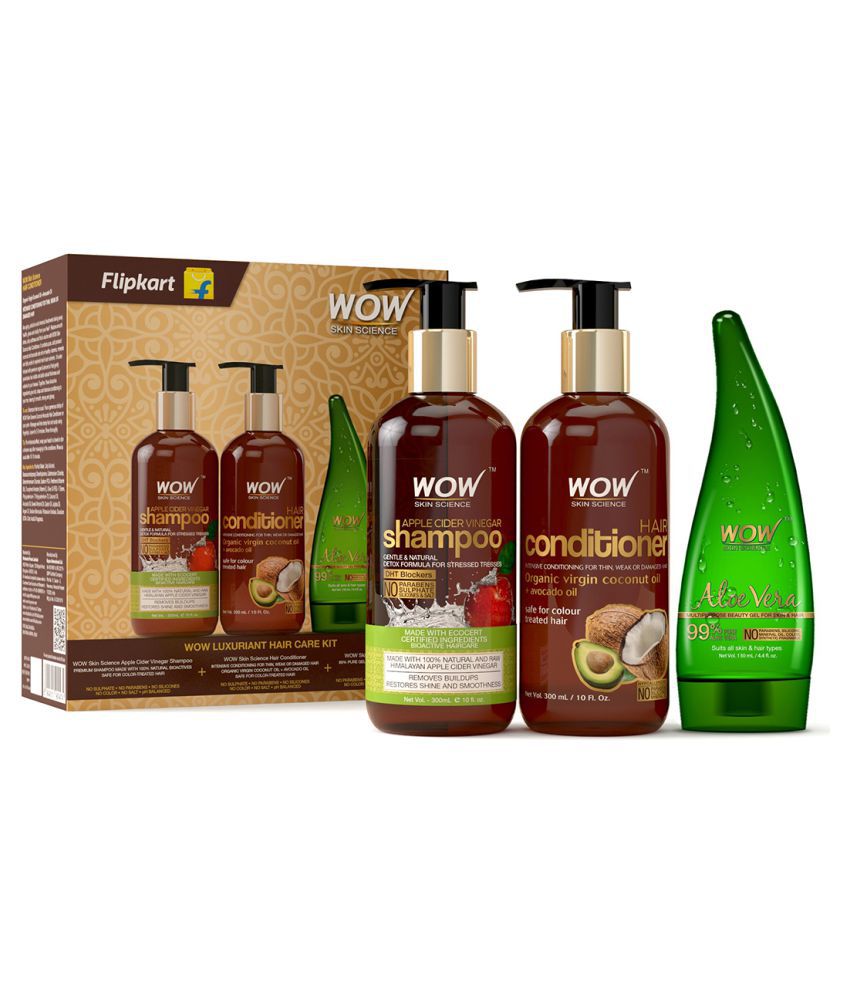 WOW Skin Science Luxuriant Hair care Kit -730mL Shampoo + Conditioner 730  mL Pack of 3: Buy WOW Skin Science Luxuriant Hair care Kit -730mL Shampoo +  Conditioner 730 mL Pack of
