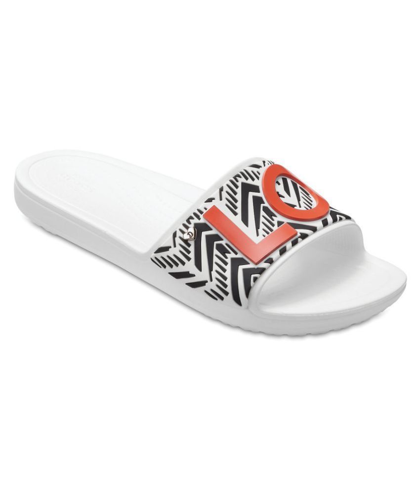 womens white crocs slides