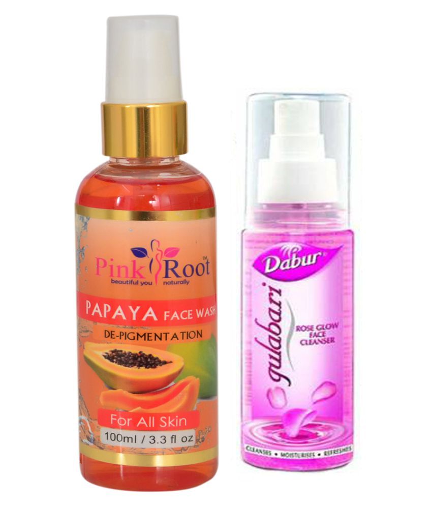 Pink Root Papaya Face Wash Dabur Gulabari Rose Glow Face Cleanser 100ml Day Cream 100 Ml Pack Of 2 Buy Pink Root Papaya Face Wash Dabur Gulabari Rose Glow Face Cleanser 100ml