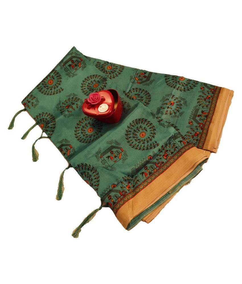 Splendid Green Silk Saree Buy Splendid Green Silk Saree Online at Low