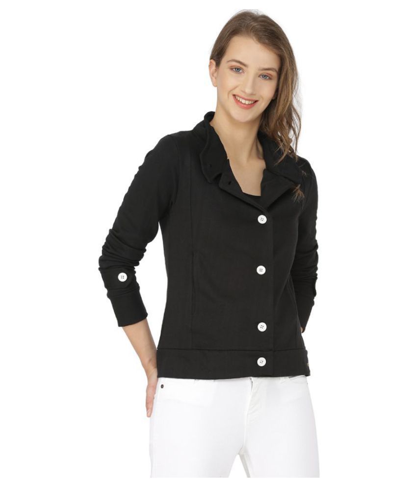     			Campus Sutra Cotton Black Quiltted Jackets