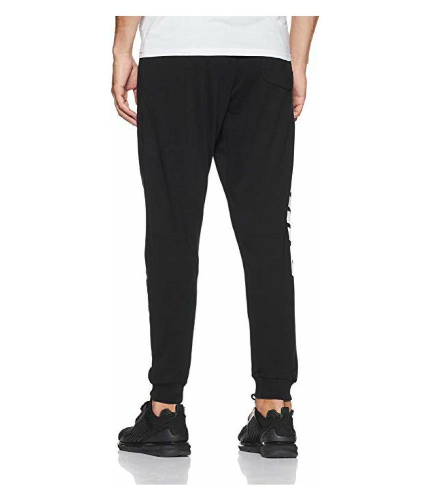 puma black polyester trackpants